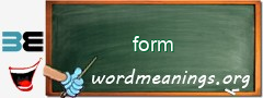WordMeaning blackboard for form